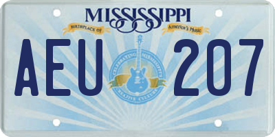 MS license plate AEU207