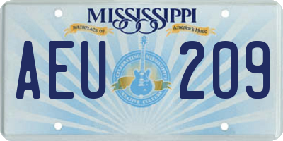 MS license plate AEU209