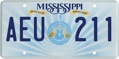MS license plate AEU211