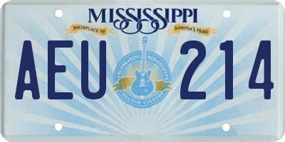 MS license plate AEU214