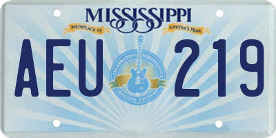 MS license plate AEU219