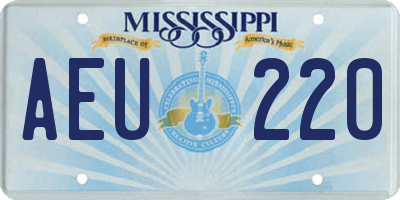 MS license plate AEU220