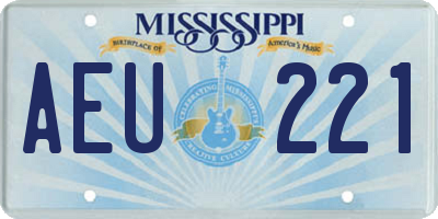 MS license plate AEU221