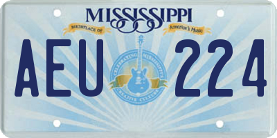 MS license plate AEU224