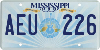 MS license plate AEU226