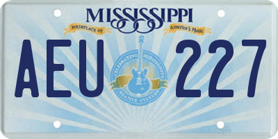 MS license plate AEU227