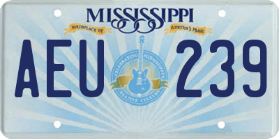 MS license plate AEU239
