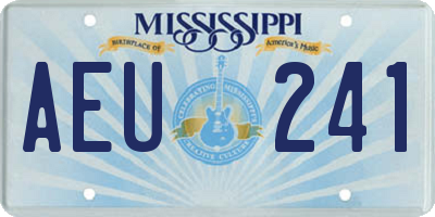 MS license plate AEU241