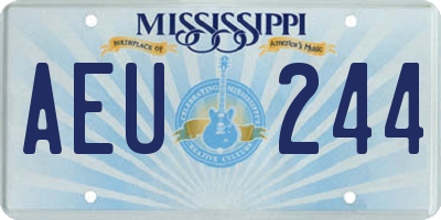 MS license plate AEU244