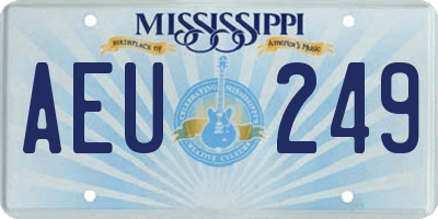 MS license plate AEU249