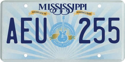 MS license plate AEU255