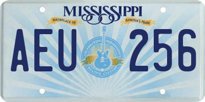 MS license plate AEU256