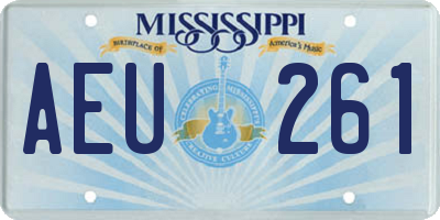 MS license plate AEU261