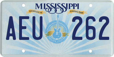 MS license plate AEU262