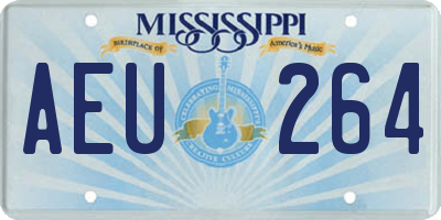 MS license plate AEU264