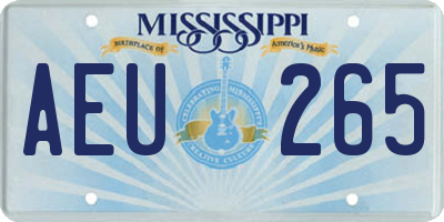 MS license plate AEU265
