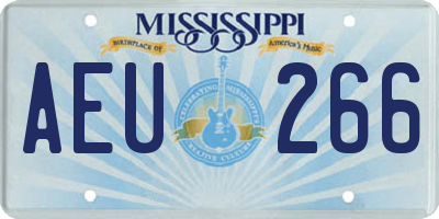 MS license plate AEU266