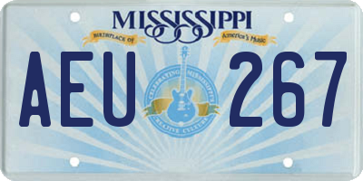 MS license plate AEU267