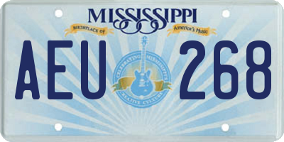 MS license plate AEU268