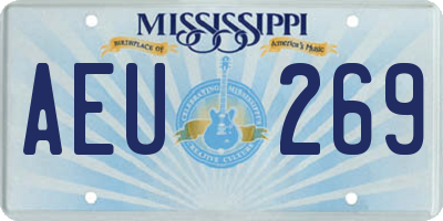 MS license plate AEU269