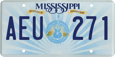 MS license plate AEU271