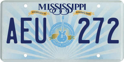 MS license plate AEU272
