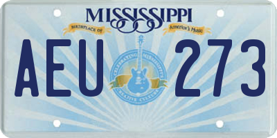 MS license plate AEU273