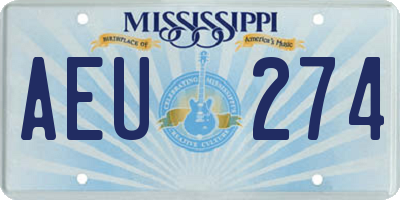 MS license plate AEU274
