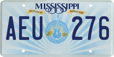 MS license plate AEU276