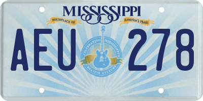 MS license plate AEU278