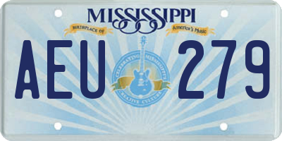 MS license plate AEU279