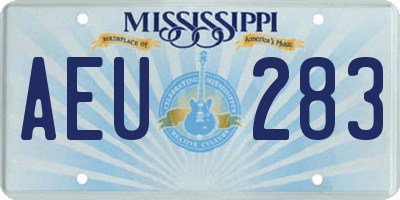 MS license plate AEU283
