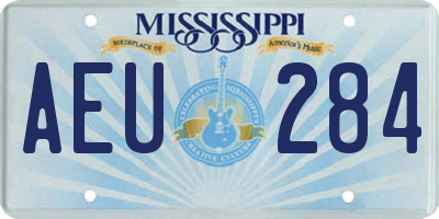 MS license plate AEU284