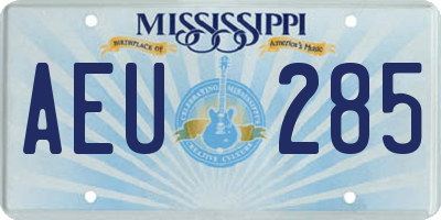 MS license plate AEU285