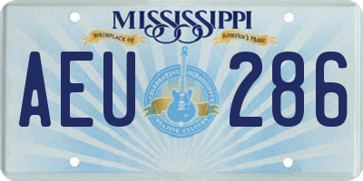 MS license plate AEU286
