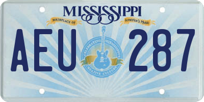 MS license plate AEU287