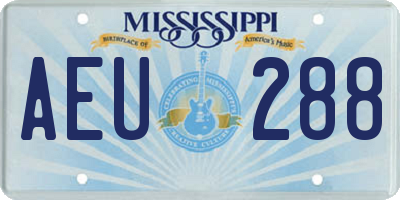 MS license plate AEU288