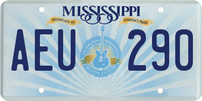 MS license plate AEU290