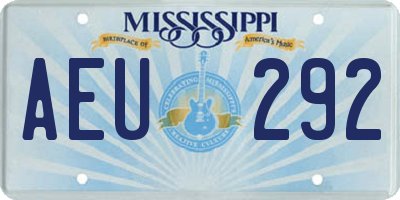 MS license plate AEU292