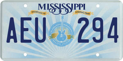 MS license plate AEU294
