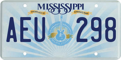 MS license plate AEU298