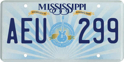 MS license plate AEU299