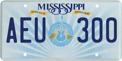 MS license plate AEU300