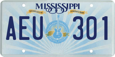 MS license plate AEU301