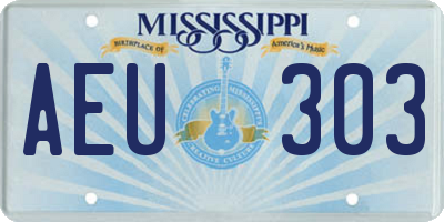 MS license plate AEU303