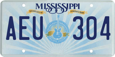 MS license plate AEU304