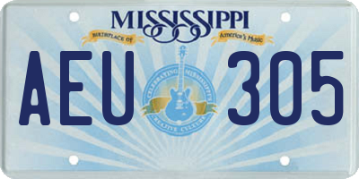 MS license plate AEU305