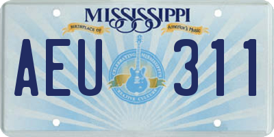 MS license plate AEU311