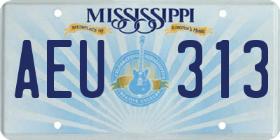 MS license plate AEU313