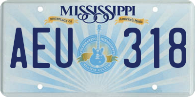 MS license plate AEU318